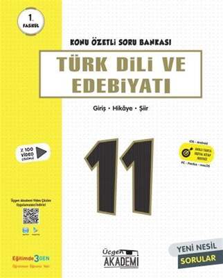 Üçgen Akademi 11. Sınıf Türk Dili ve Edebiyatı Konu Özetli Soru Bankası 3 Fasikül - 1