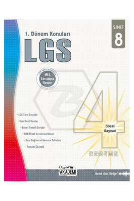 Üçgen Akademi Yayınları 8.Sınıf LGS 4'lü Deneme 1.Dönem Konuları - 1