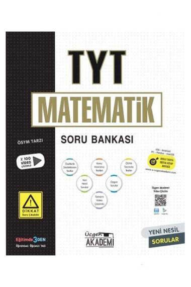 Üçgen Akademi Yayınları 2024 TYT Matematik Soru Bankası - 1