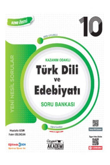 Üçgen Akademi Yayınları 2024 10.Sınıf Türk Dili ve Edebiyatı Kazanım Odaklı Soru Bankası - 1