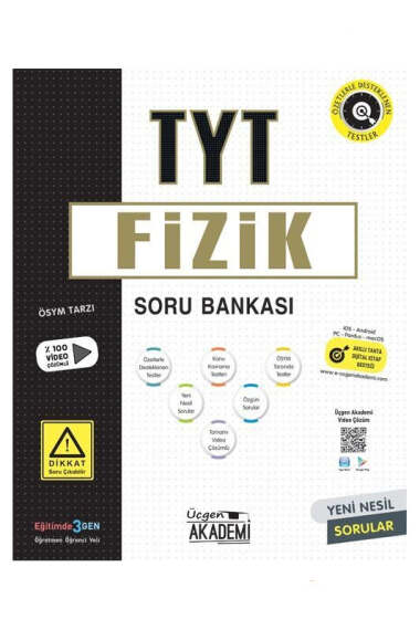Üçgen Akademi Yayınları 2024 TYT Fizik Soru Bankası - 1