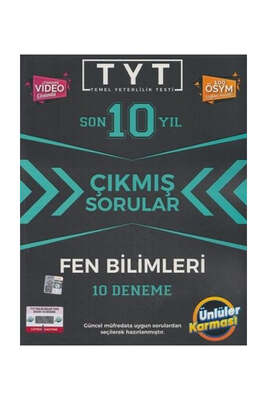 Ünlüler Yayınları TYT Fen Bilimleri Karması Tıpkı Basım 10 Deneme - 1