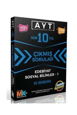 Ünlüler Yayınları AYT Edebiyat Sosyal Bilimler-1 Son 10 Yıl Çıkmış Sorular 10 Deneme - 1