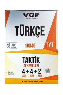 Vaf Yayınları TYT Türkçe Taktik Bende 10 x 40 Denemeleri - 1