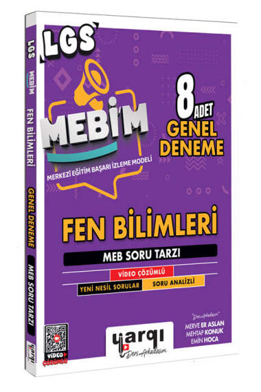 Yargı Ders Arkadaşım 8.Sınıf LGS MEBİM Fen Bilimleri 8 Adet Genel Deneme - 1