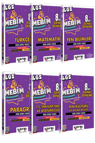 Yargı Ders Arkadaşım 8.Sınıf LGS MEBİM Tüm Dersler Deneme Seti 6 Kitap - 1