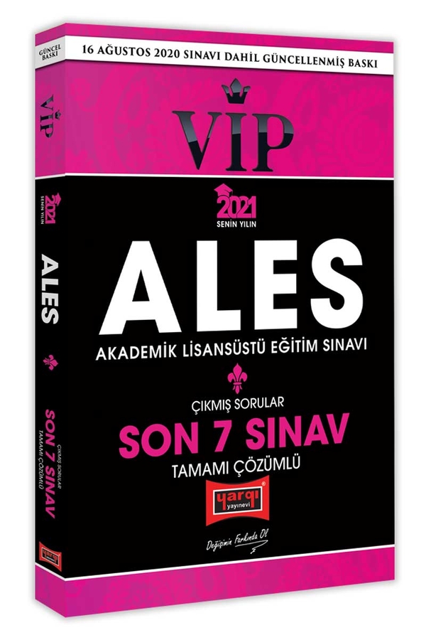 Yargı Yayınları 2021 ALES VIP Son 7 Sınav Tamamı Çözümlü Çıkmış Sorular