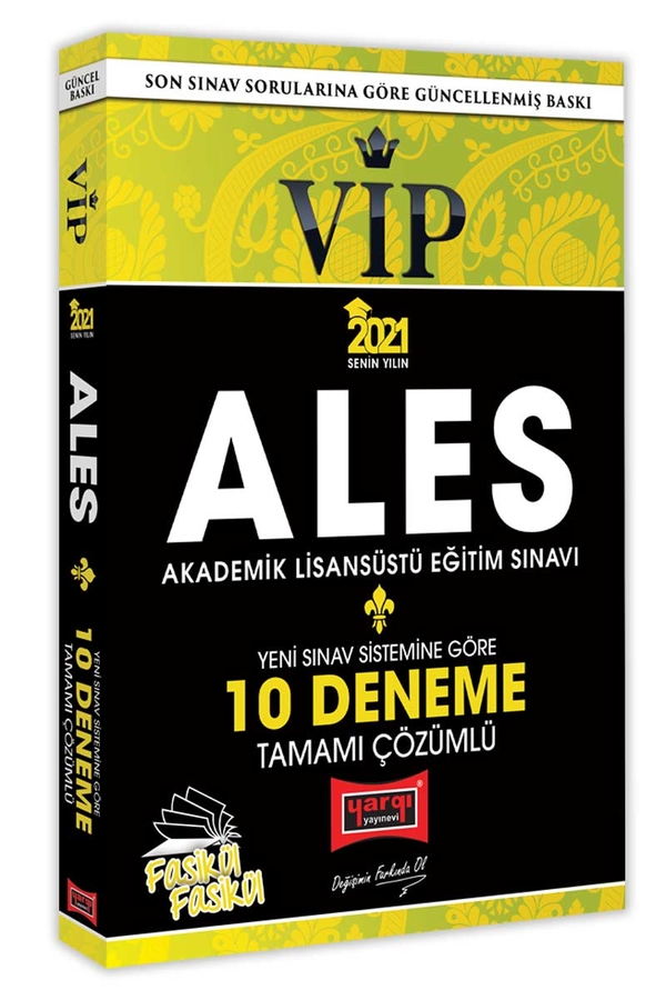 Yargı Yayınları 2021 ALES VIP Yeni Sınav Sistemine Göre Tamamı Çözümlü 10 Fasikül Deneme