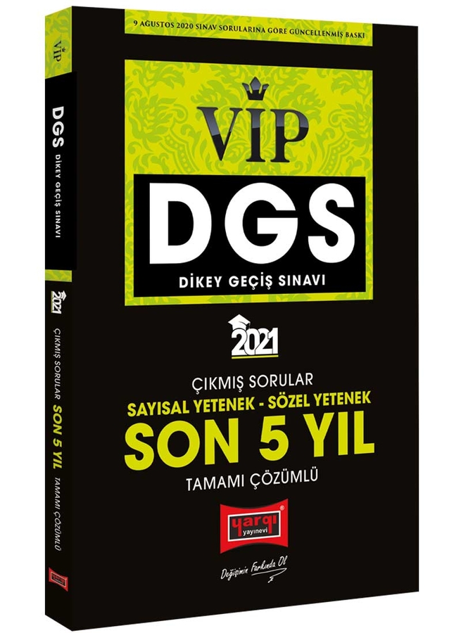 Yargı Yayınları 2021 DGS VIP Sayısal Sözel Yetenek Son 5 Yıl Tamamı Çözümlü Çıkmış Sorular