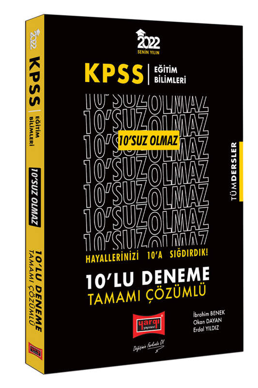 Yargı Yayınları 2022 KPSS Eğitim Bilimleri 10'SUZ Olmaz Tamamı Çözümlü 10'lu Deneme
