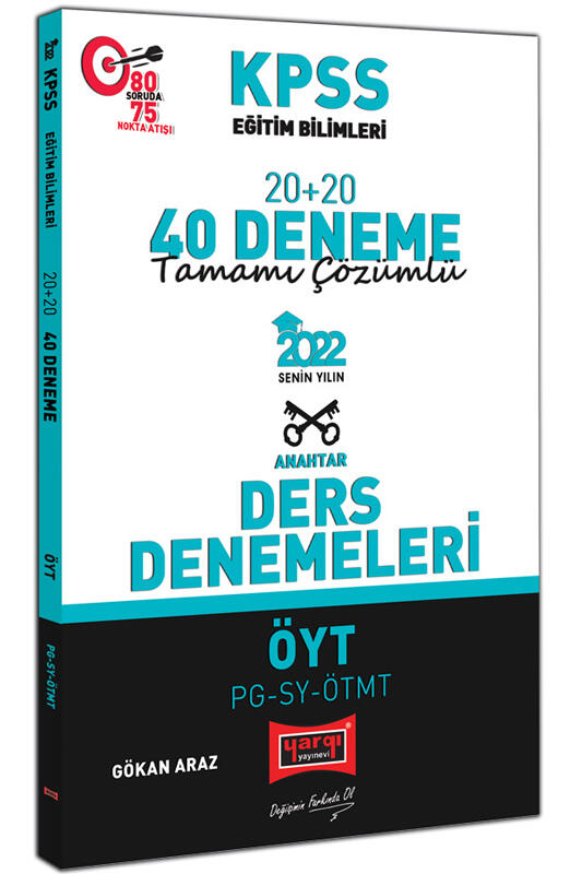Yargı Yayınları 2022 KPSS Eğitim Bilimleri ÖYT PG SY ÖTMT Tamamı Çözümlü 20+20 40 Deneme