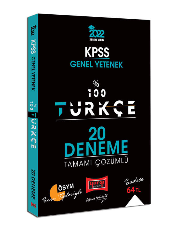 Yargı Yayınları 2022 KPSS Genel Yetenek %100 Türkçe Tamamı Çözümlü 20 Deneme