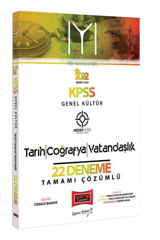 Yargı Yayınları 2022 KPSS Hedef Serisi IYI Genel Kültür Tarih Coğrafya Vatandaşlık Tamamı Çözümlü 22 Deneme