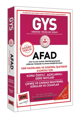 Yargı Yayınları GYS AFAD Veri Hazırlama ve Kontrol İşletmeni Kadrosu İçin Konu Özetli Çıkmış ve Çıkması Muhtemel Sorular - 1