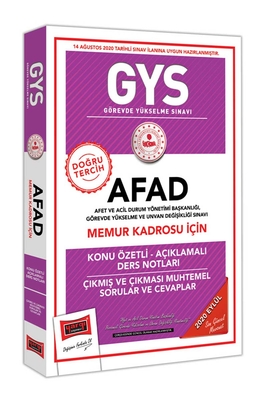 Yargı Yayınları GYS AFAD Memur Kadrosu İçin Konu Özetli Çıkmış ve Çıkması Muhtemel Sorular - 1