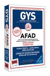 Yargı Yayınları GYS AFAD Eğitim Uzmanı Kadrosu İçin Konu Özetli Çıkmış ve Çıkması Muhtemel Sorular - Yargı Yayınları