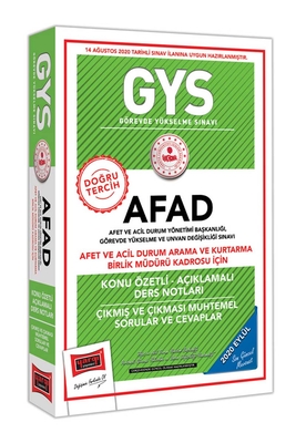 Yargı Yayınları GYS AFAD Afet ve Acil Durum Arama ve Kurtarma Birlik Müdürü Kadrosu İçin Konu Özetli Çıkmış ve Çıkması Muhtemel Sorular - 1