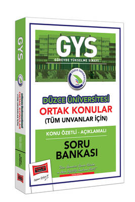 Yargı Yayınları GYS Düzce Üniversitesi Ortak Konular Konu Özetli - Açıklamalı Soru Bankası - 1