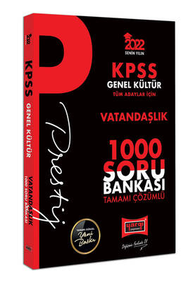 Yargı Yayınları 2022 KPSS Genel Kültür Vatandaşlık Prestij Seri Tamamı Çözümlü 1000 Soru Bankası - 1