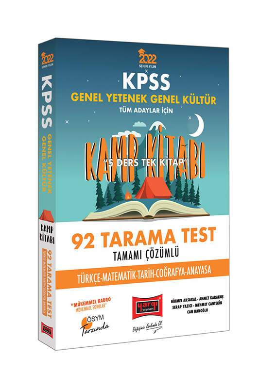 Yargı Yayınları 2022 KPSS GY GK 5 Ders Tek Kitap Tamamı Çözümlü 92 Tarama Test Kamp Kitabı
