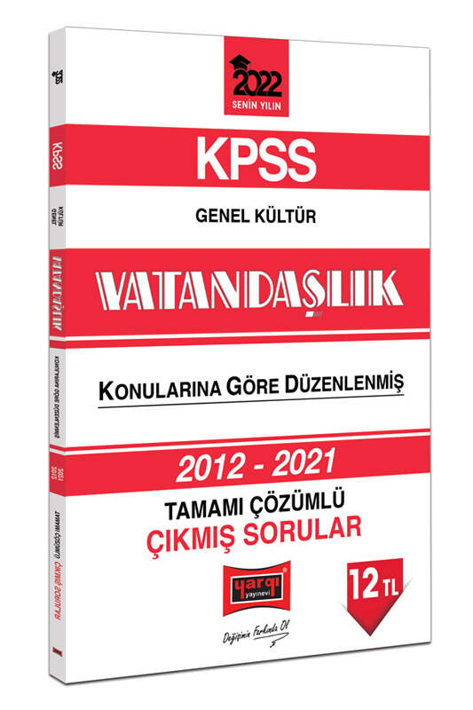 Yargı Yayınları 2022 KPSS Genel Kültür Vatandaşlık Tamamı Çözümlü Çıkmış Sorular