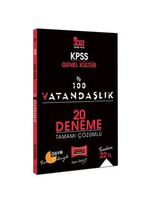 Yargı Yayınları 2022 KPSS Genel Kültür %100 Vatandaşlık Tamamı Çözümlü 20 Deneme - 1