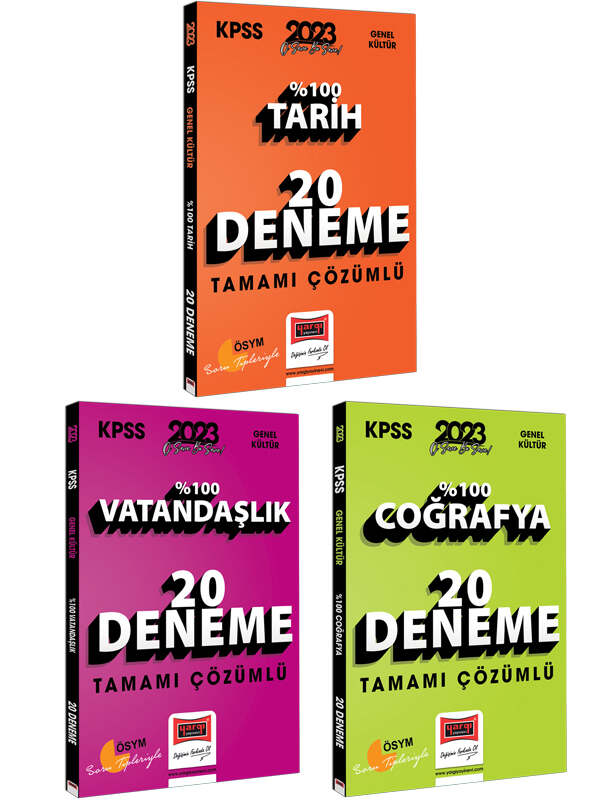 Yargı Yayınları 2023 KPSS Genel Kültür Tamamı Çözümlü 20 Deneme Seti