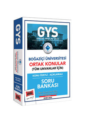 Yargı Yayınları GYS Boğaziçi Üniversitesi Görevde Yükselme ve Unvan Değişikliğine Yönelik Ortak Konular (Tüm Unvanlar İçin) Konu Özetli Açıklamalaı Soru Bankası - 1