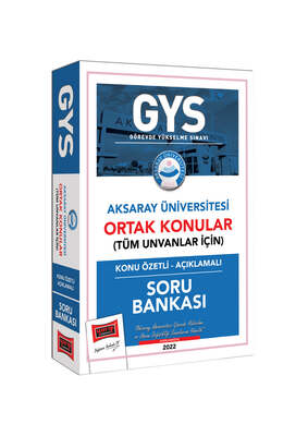 Yargı Yayınları Aksaray Üniversitesi GYS Konu Özetli Açıklamalı Soru Bankası - 1