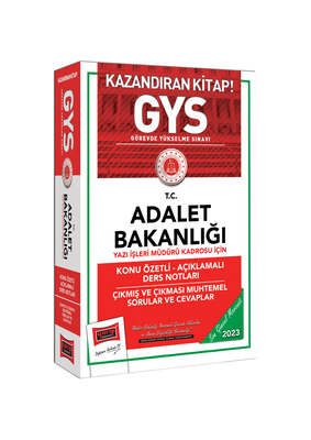 Yargı Yayınları 2023 Adalet Bakanlığı GYS Yazı İşleri Müdürü Kadrosu İçin Konu Özetli Açıklamalı Ders Notları Çıkmış ve Çıkması Muhtemel Sorular ve Çözümleri - 1