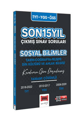 Yargı Yayınları 2023 TYT YGS ÖSS Sosyal Bilimler (Tarih-Coğrafya-Felsefe-Din Kültürü ve Ahlak Bilgisi) Son 15 Yıl Çıkmış Sınav Soruları - 1