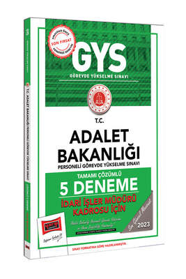 Yargı Yayınları 2023 Adalet Bakanlığı GYS İdari İşler Kadrosu İçin Tamamı Çözümlü 5 Deneme - 1