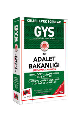 Yargı Yayınları 2023 Adalet Bakanlığı GYS Çıkabilecek Sorular Şef (Taşra) Kadrosu İçin Konu Özetli Ders Notları ve Soru Bankası - 1