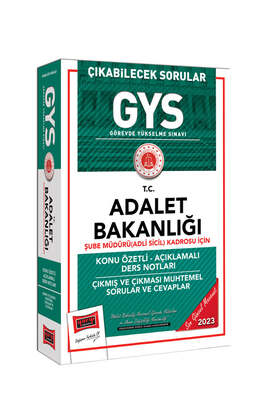 Yargı Yayınları 2023 Adalet Bakanlığı GYS Çıkabilecek Sorular Şube Müdürü (Adli Sicil) Kadrosu İçin Konu Özetli Ders Notları ve Soru Bankası - 1