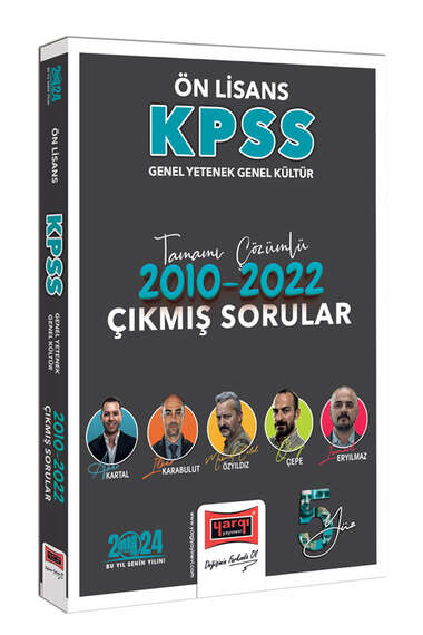 Yargı Yayınları 2024 KPSS GY-GK Ön Lisans Tamamı Çözümlü 2010-2022 Çıkmış Sorular - 1