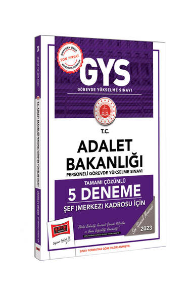 Yargı Yayınları 2023 Adalet Bakanlığı GYS Şef Merkez Kadrosu İçin Tamamı Çözümlü 5 Deneme - 1