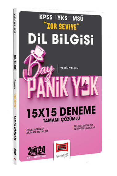 Yargı Yayınları 2024 KPSS YKS MSÜ Bay Panik Yok Dil Bilgisi Zor Seviye Tamamı Çözümlü 15x15 Deneme - 1