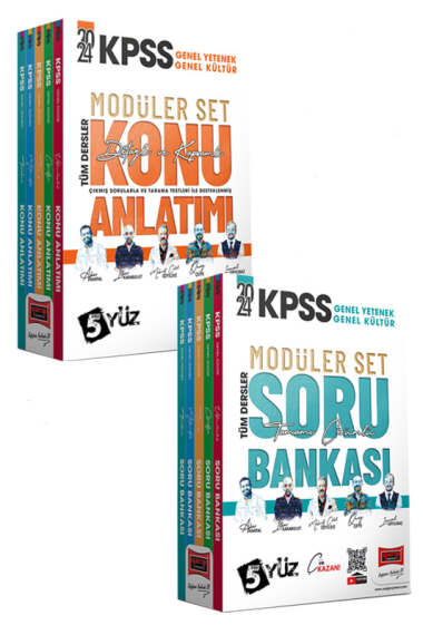 Yargı Yayınları 2024 KPSS 5Yüz Ekibi GK-GY Tüm Dersler Modüler Konu Anlatımı ve Soru Bankası Seti - 1