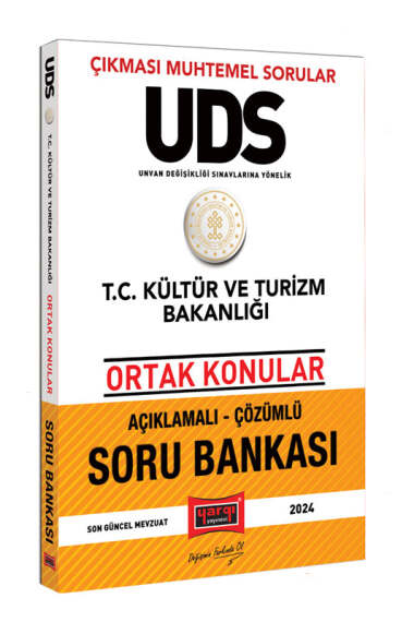 Yargı Yayınları 2024 UDS T.C Kültür ve Turizm Bakanlığı Ortak Konular Açıklamalı Çözümlü Soru Bankası (Çıkması Muhtemel Sorular) - 1