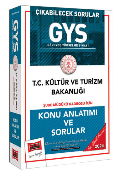 Yargı Yayınları 2024 GYS Kültür ve Turizm Bakanlığı Şube Müdürü Kadrosu İçin Konu Anlatımı ve Sorular - 1