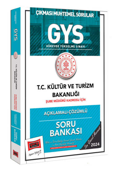 Yargı Yayınları 2024 GYS Kültür ve Turizm Bakanlığı Şube Müdürü Kadrosu İçin Açıklamalı Çözümlü Soru Bankası - 1
