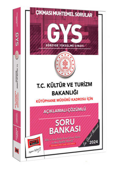 Yargı Yayınları 2024 GYS Kültür ve Turizm Bakanlığı Kütüphane Müdürü Kadrosu İçin Açıklamalı Çözümlü Soru Bankası - 1