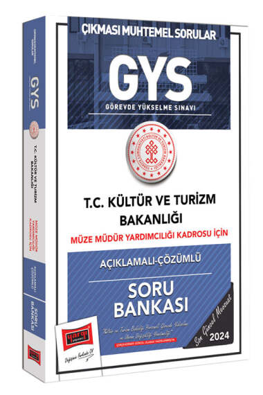 Yargı Yayınları 2024 GYS Kültür ve Turizm Bakanlığı Müze Müdür Yardımcılığı Kadrosu İçin Açıklamalı Çözümlü Soru Bankası - 1