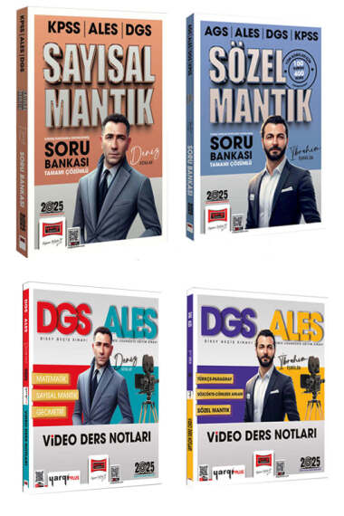 Yargı Yayınları 2025 KPSS ALES DGS AGS Sayısal-Sözel Mantık Soru Bankası ve Video Ders Notları Full Set (4 Kitap) - 1