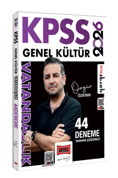 Yargı Yayınları 2026 KPSS Genel Kültür Tamamı Çözümlü Vatandaşlık 44 Deneme (Özgür Özkınık) - 1
