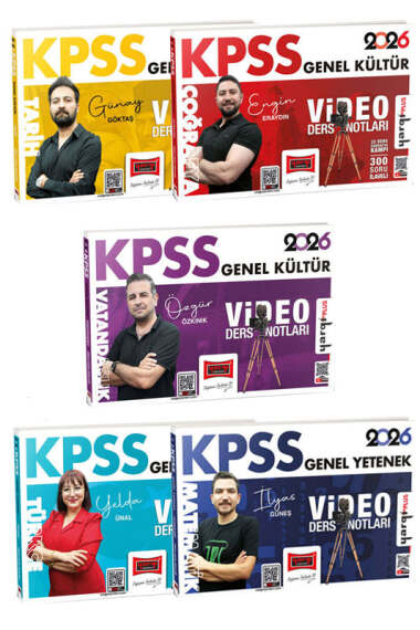 Yargı Yayınları 2026 KPSS GK-GY Tüm Dersler Video Ders Notları Seti (5 Kitap) - 1