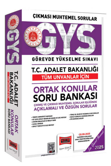Yargı Yayınları 2025 T.C Adalet Bakanlığı Tüm Unvanlar İçin Ortak Konular Soru Bankası - 1