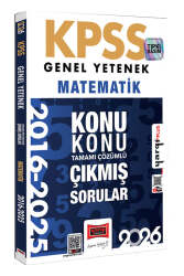 Yargı Yayınları 2026 KPSS Genel Yetenek Matematik 2016-2026 Konu Konu Tamamı Çözümlü Çıkmış Sorular - Yargı Yayınları