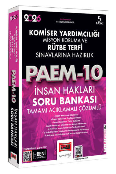 Yargı Yayınları 2026 PAEM Komiser Yardımcılığı ve Rütbe Terfi Sınavlarına Hazırlık İnsan Hakları Soru Bankası - 1