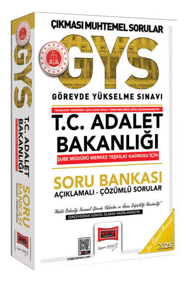 Yargı Yayınları 2025 T.C. Adalet Bakanlığı Şube Müdürü Merkez Teşkilat Kadrosu İçin Soru Bankası (Güncel Baskı) - 1